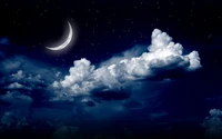 moonlight, moon, night sky, cloud, nature wallpaper