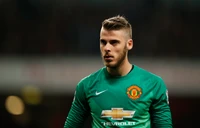 Torhüter von Manchester United in Aktion während eines Premier-League-Spiels.