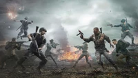 Intense Battle Scene in PUBG: Players Engaged in Combat Amidst Chaos