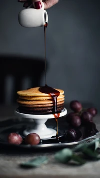 chocolate, plum, plums, food, light wallpaper