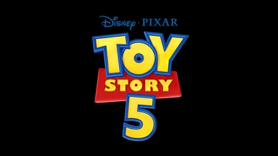 Logo Toy Story 5 sur fond noir - Films Pixar 2026