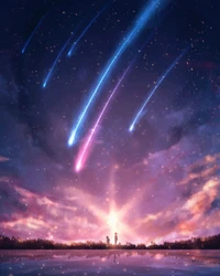 anime, nature, atmosphere, horizon, night wallpaper