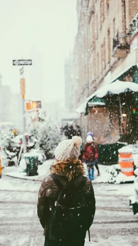 Winter in the City: A Snowy Stroll