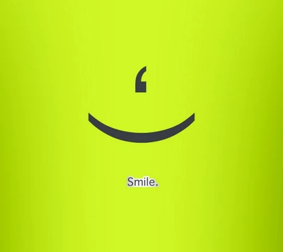 neon green, word smile