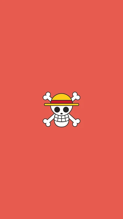 plat, logo, luffy, minimaliste, un