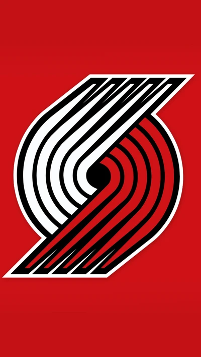 Logo des Portland Trail Blazers sur fond rouge