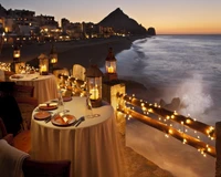 beach, dinner, mountain, town, wave