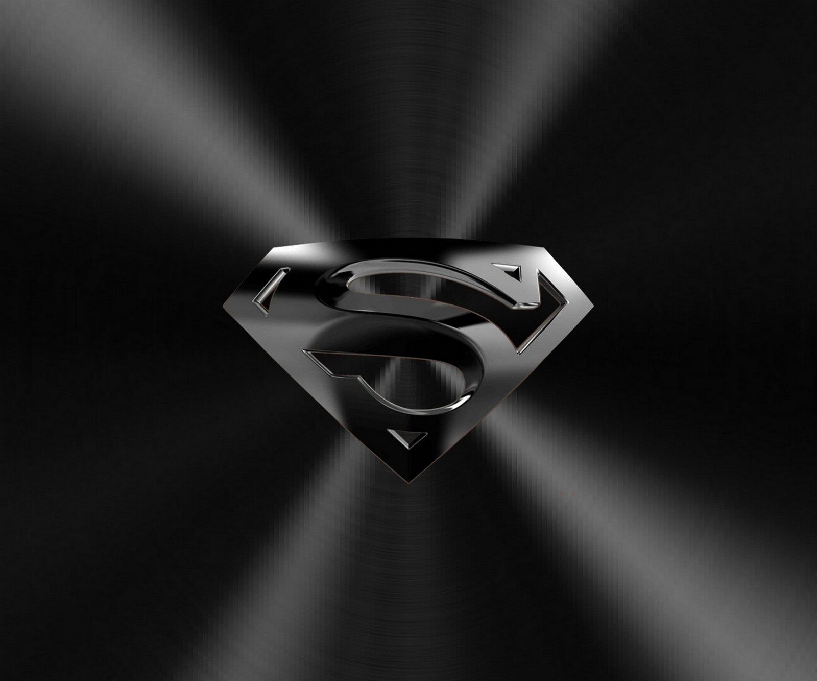 Un primer plano del logo de superman en una superficie metálica. (logotipo, superman)