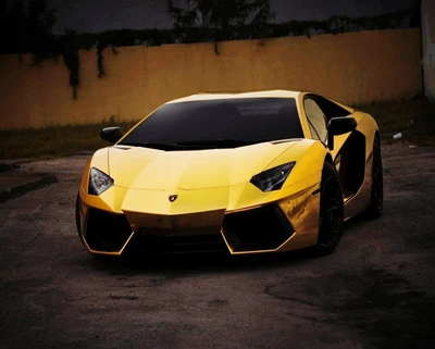 voiture, lamborghini, lp700 4, voiture jaune