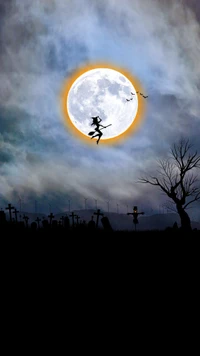 halloween, witch, moon, lune, sorciere wallpaper