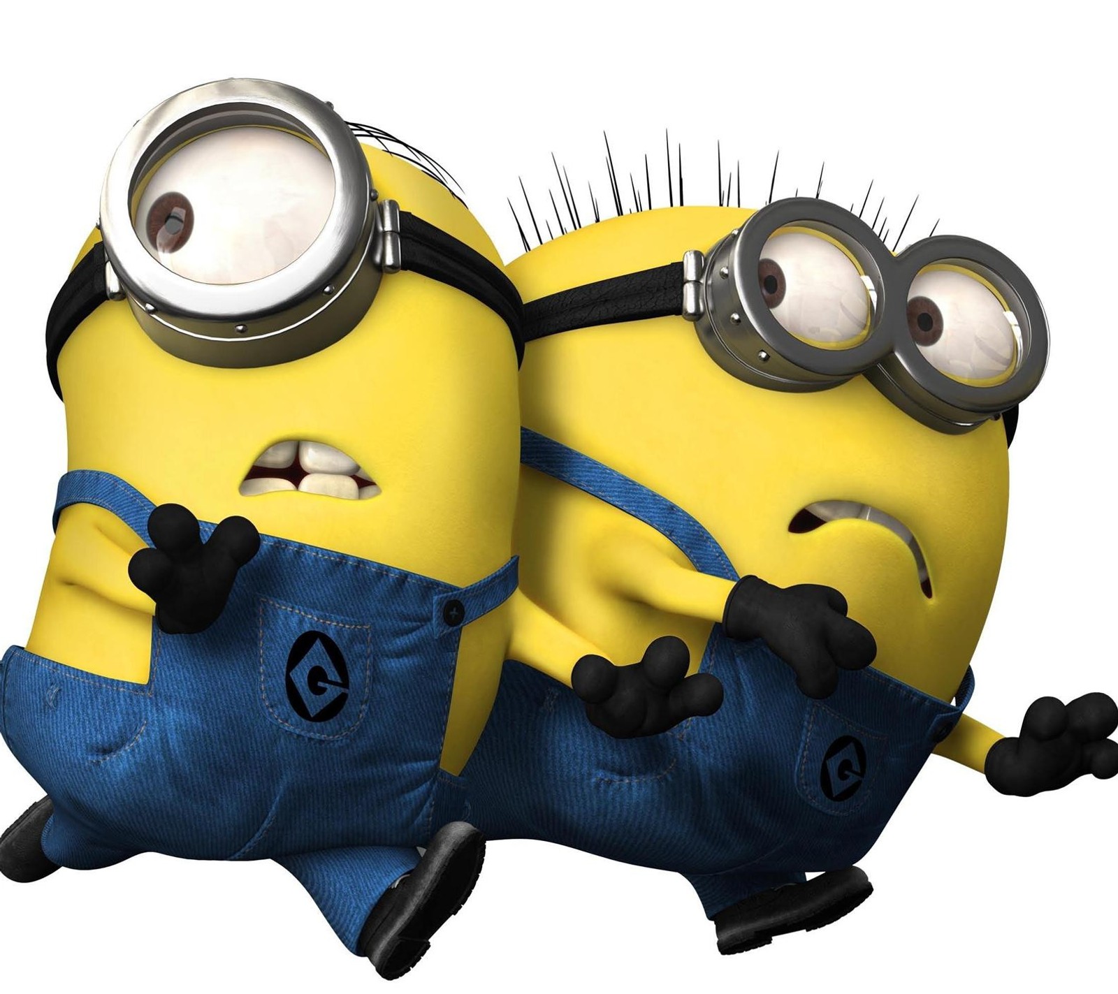 Deux minions se tiennent côte à côte, les yeux fermés (eheh, tseet)