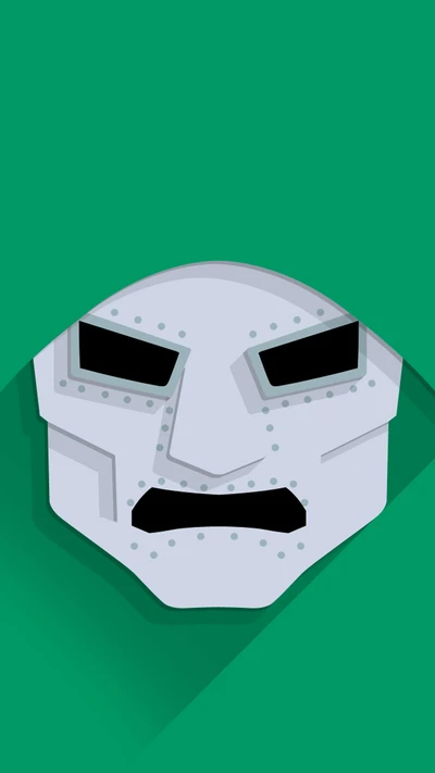 Minimalistische Illustration von Doctor Doom aus Marvel Comics