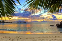 Tranquil Caribbean Sunset Over the Shoreline