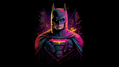 Batman Néon : Art Sombre Vibrant en 5K