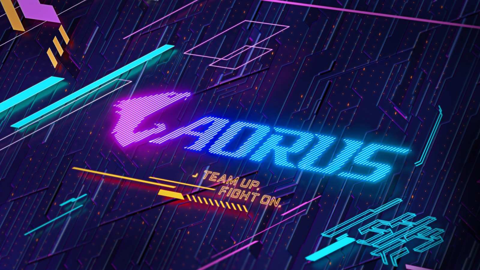 Неоновая вывеска с надписью 'aorus' на темном фоне. (аорус, aorus, логотип, гигабайт, gigabyte)