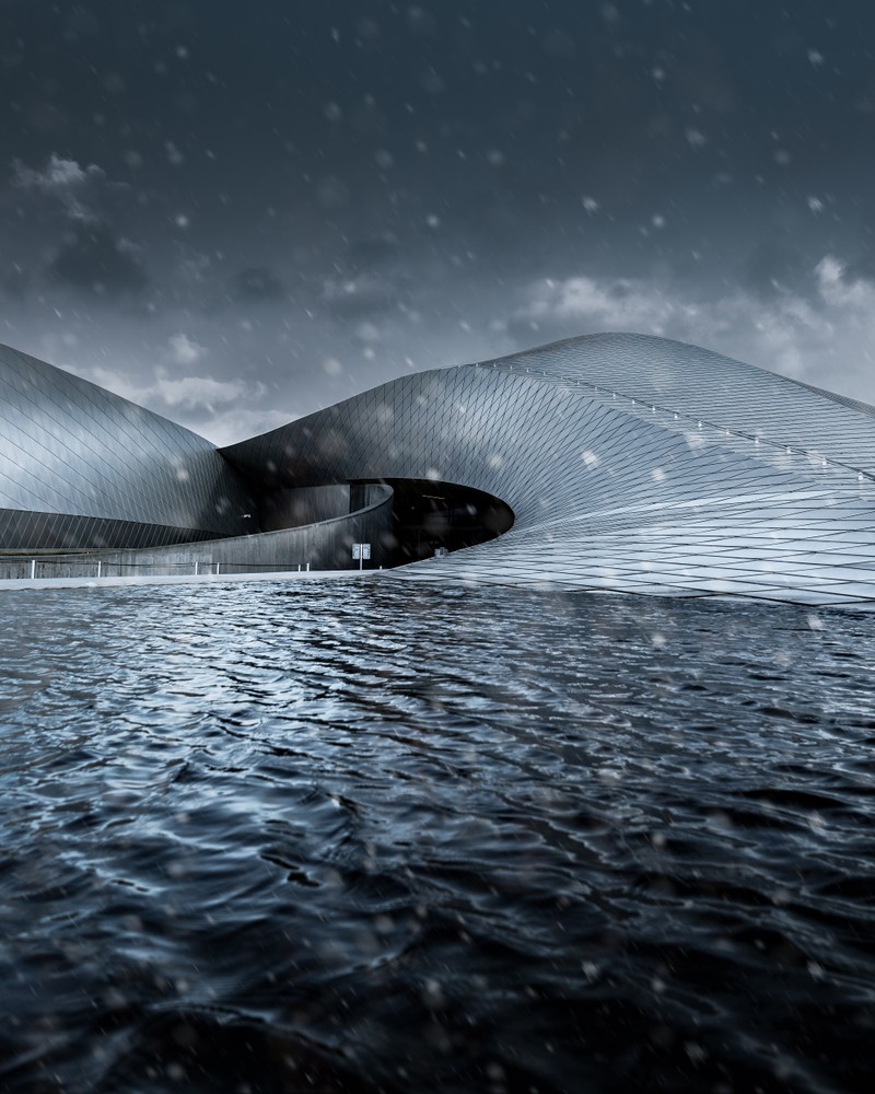 В центре воды стоит большое здание (архитектура, вода, дом, копенгаген, copenhagen)