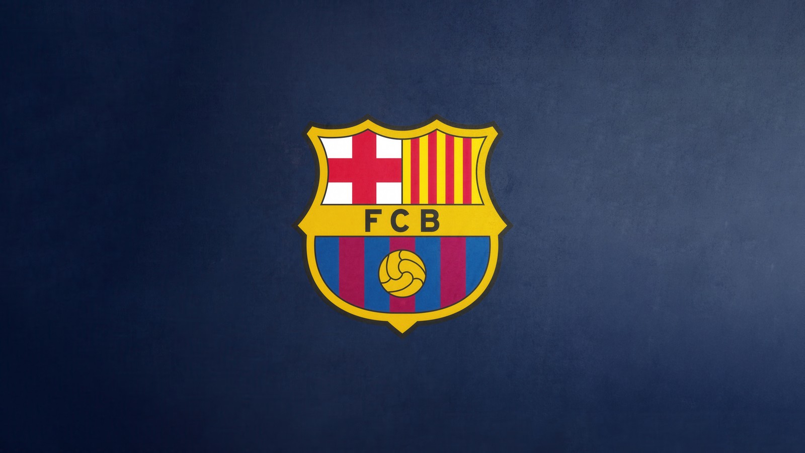 Un primer plano de un logo de fútbol sobre un fondo azul (fcb, fondo azul marino, fc barcelona, escudo, 5k)