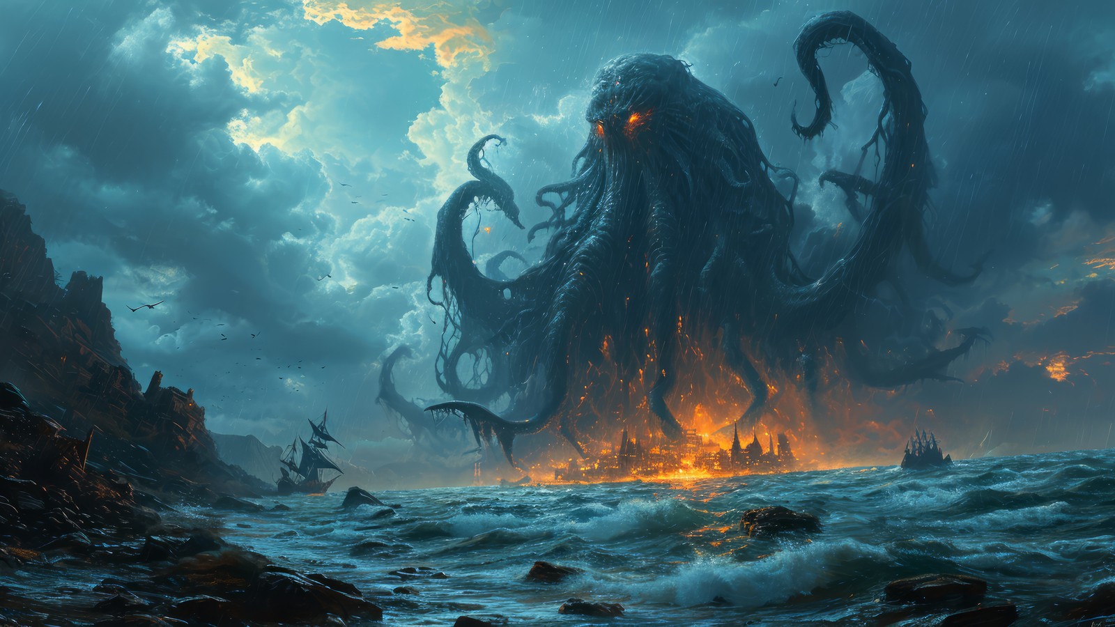 cthulhu, monster, fantasy Download Wallpaper