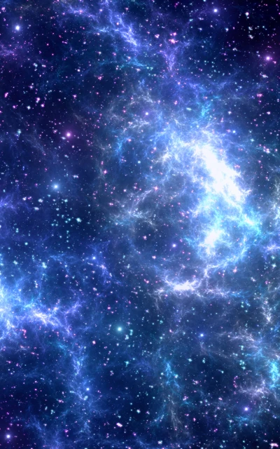 Nebulosa cósmica vibrante: uma dança de roxo e azul no espaço exterior