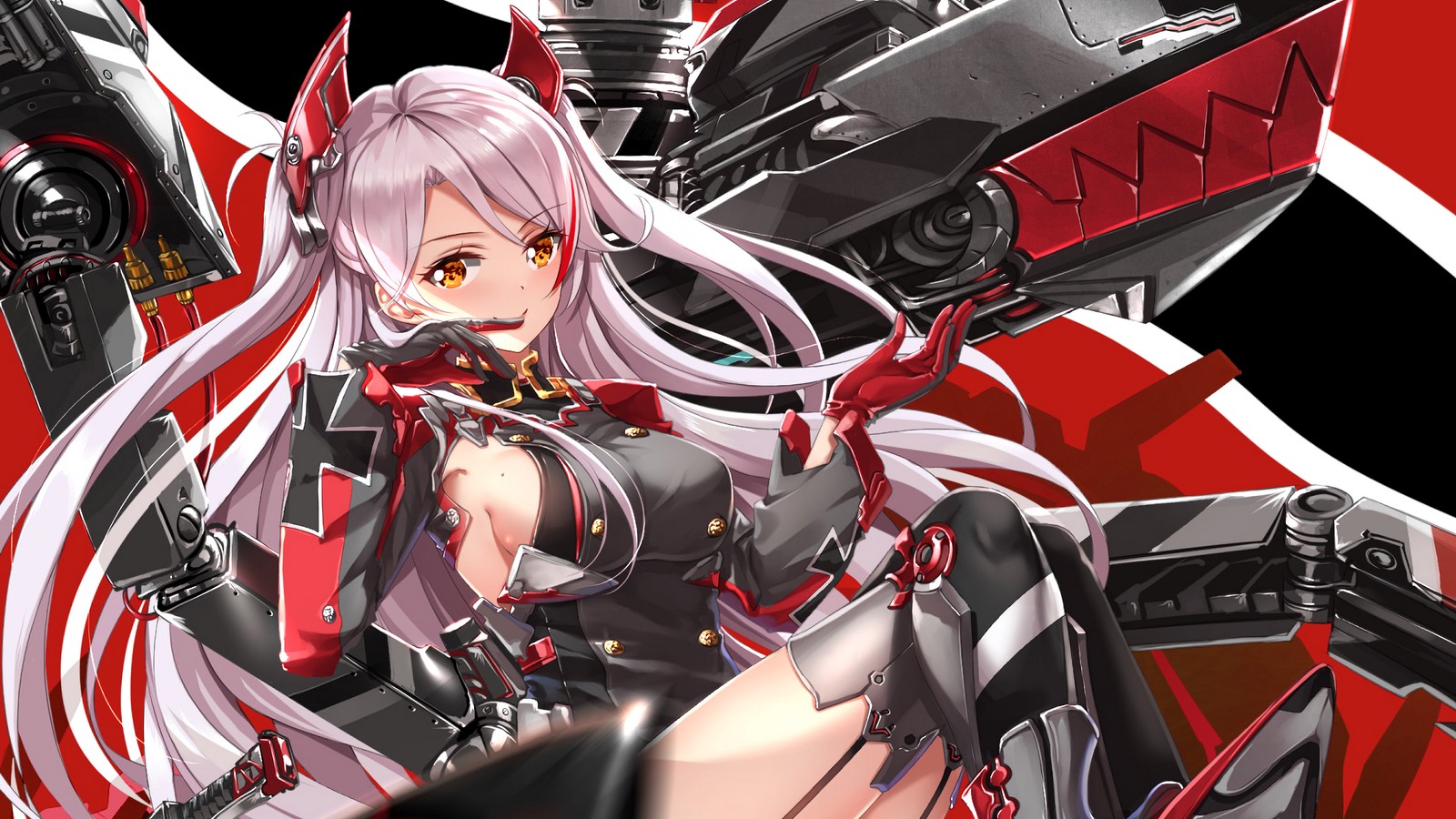 Скачать обои аниме девочки, азур лейн, azur lane, видеоигра, принц евгений