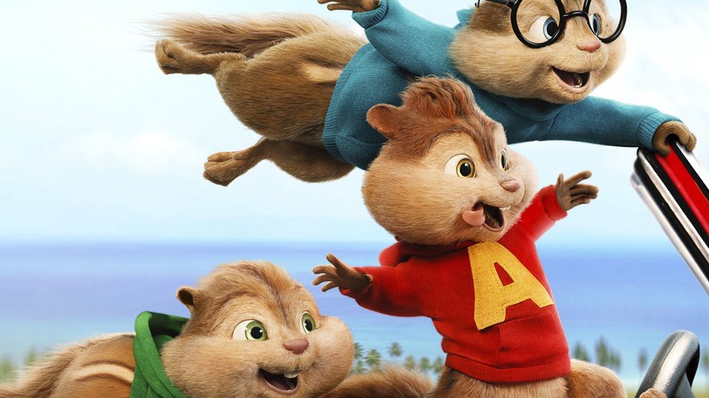 Альвин и бурундуки летают в воздухе (бурундук, alvin and the chipmunks, анимационный мультфильм, плюшевая игрушка, плюшевый)