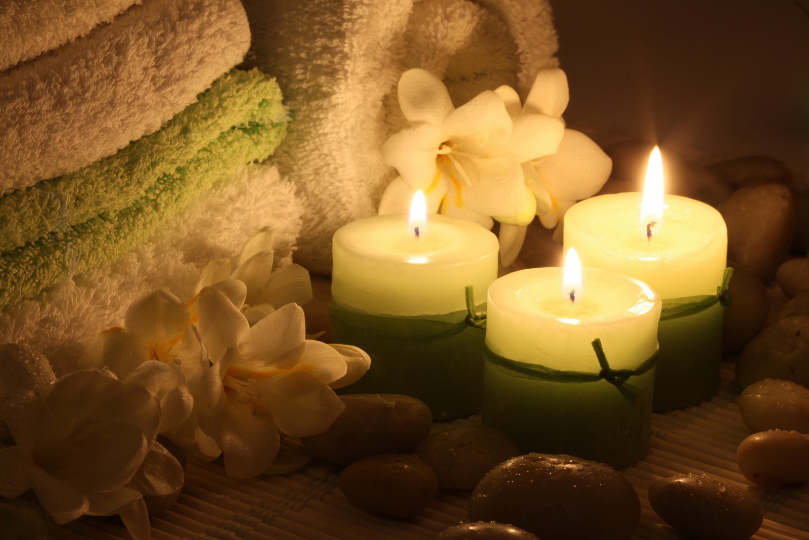 towel, candle, lighting, light, flame wallpaper