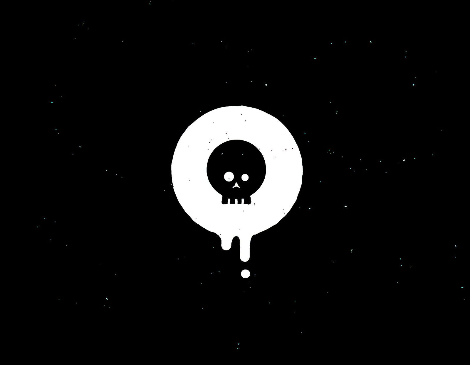 Arafed image of a skull floating in the air (drippy skull, black abstract, amoled, simple, blackdark)