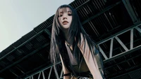 Karina from GOT the BEAT: Striking K-pop Visual in Urban Setting