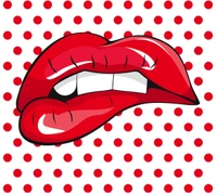 art, dots, lips, polka, pop