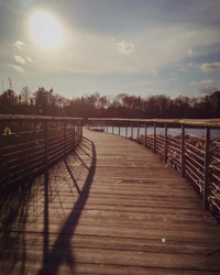 Sentier serein le long de la voie navigable de Toronto au crépuscule