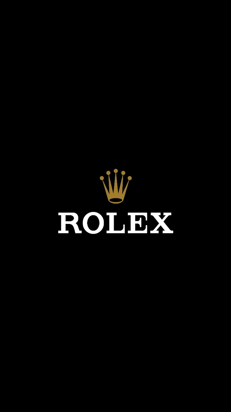 Черный фон с золотой короной и словом 'rolex' (золото, iphone, rolex)