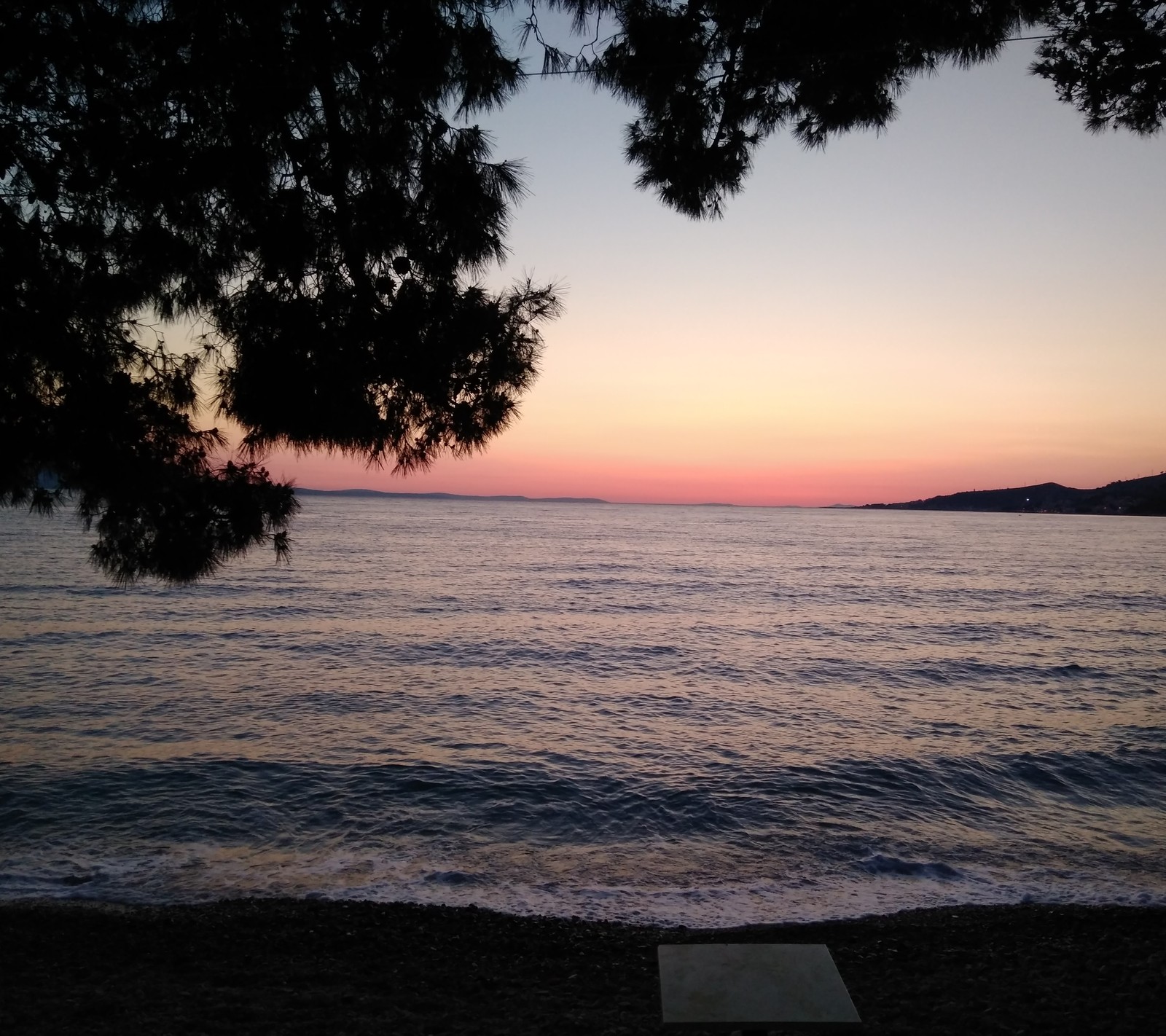 Lade ruhig, dalmatia, omis, orangesky, frieden Hintergrund herunter