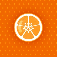 Vibrant Orange Circle with Lemon Slice Pattern