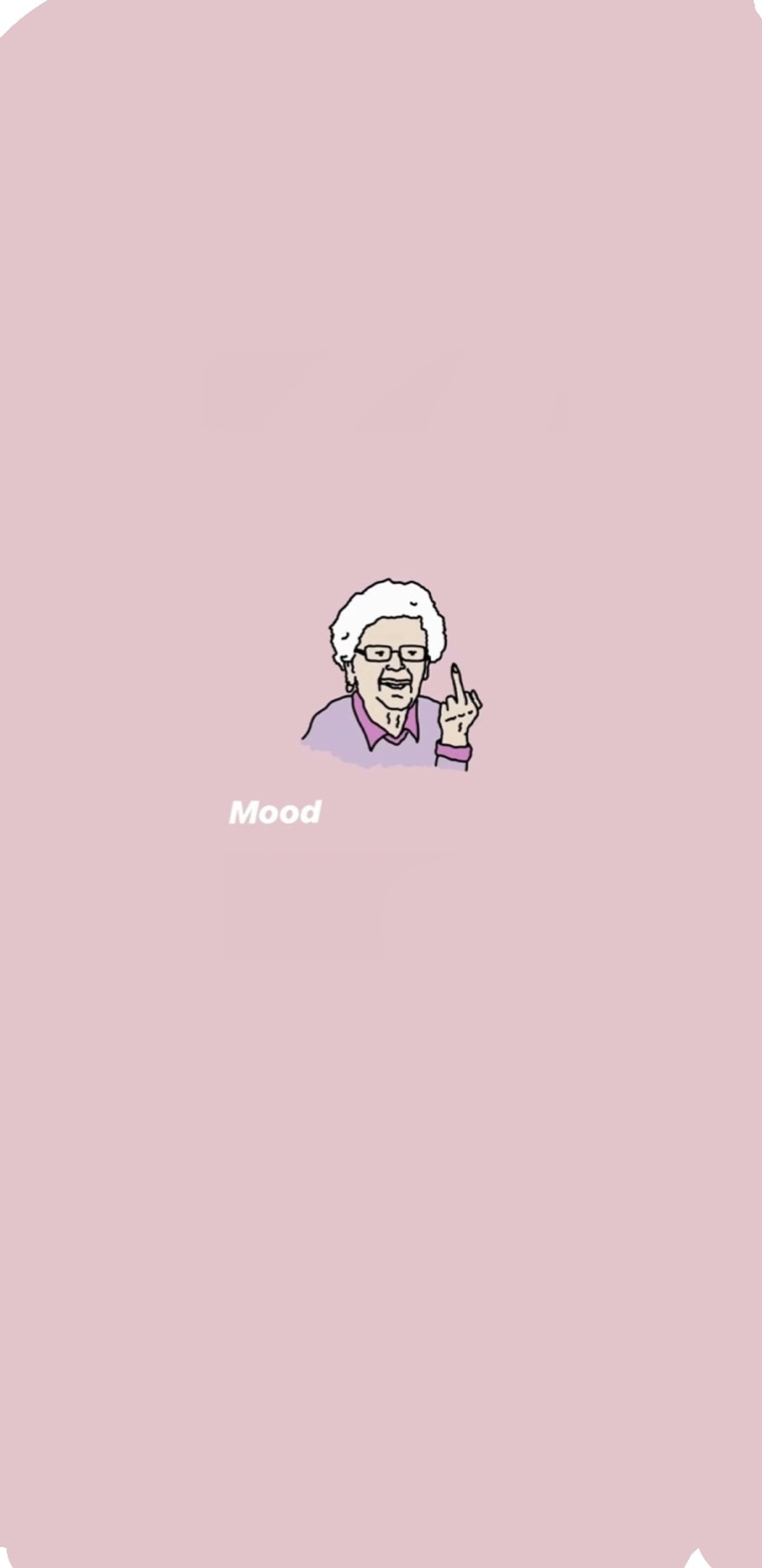 granny, grandma, the finger, pink, pastel Download Wallpaper