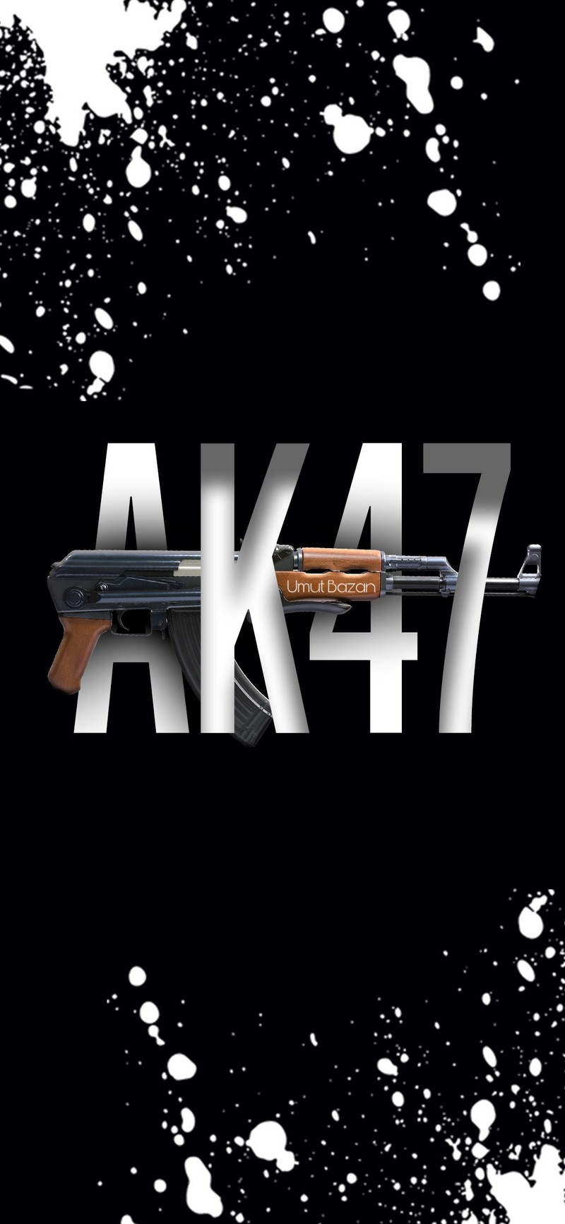 Близкий план винтовки ак-47 на черном фоне (ак 47, ak 47, ak47, оружие, силaх)