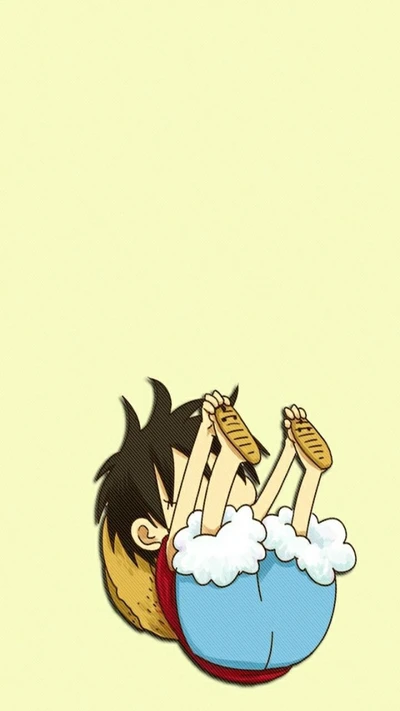 chibi, divertido, luffy, one piece