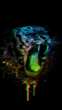 Tigre Neón Vibrante: Un Diseño de Logo Impactante