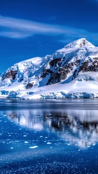 blue, landscape, mountains, reflection wallpaper