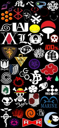 A Collection of Iconic Symbols from Anime and Manga Series