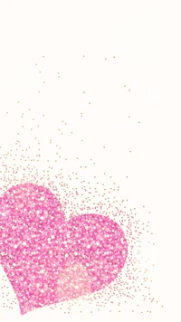 gliter, hearts, pink wallpaper