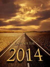 Golden Landscape Road to 2014: Happy New Year Celebration