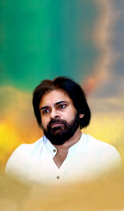 Buntes Porträt von Pawan Kalyan