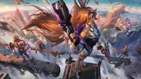 Coelha de Batalha Miss Fortune: Arte Splash do Esquadrão Anima de League of Legends