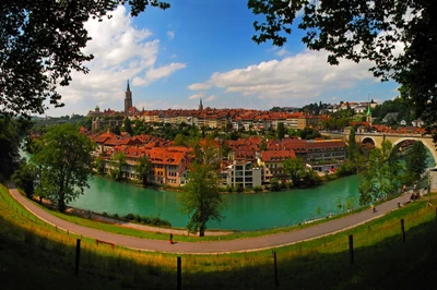 natur, wasser, panorama, stadt, architektur