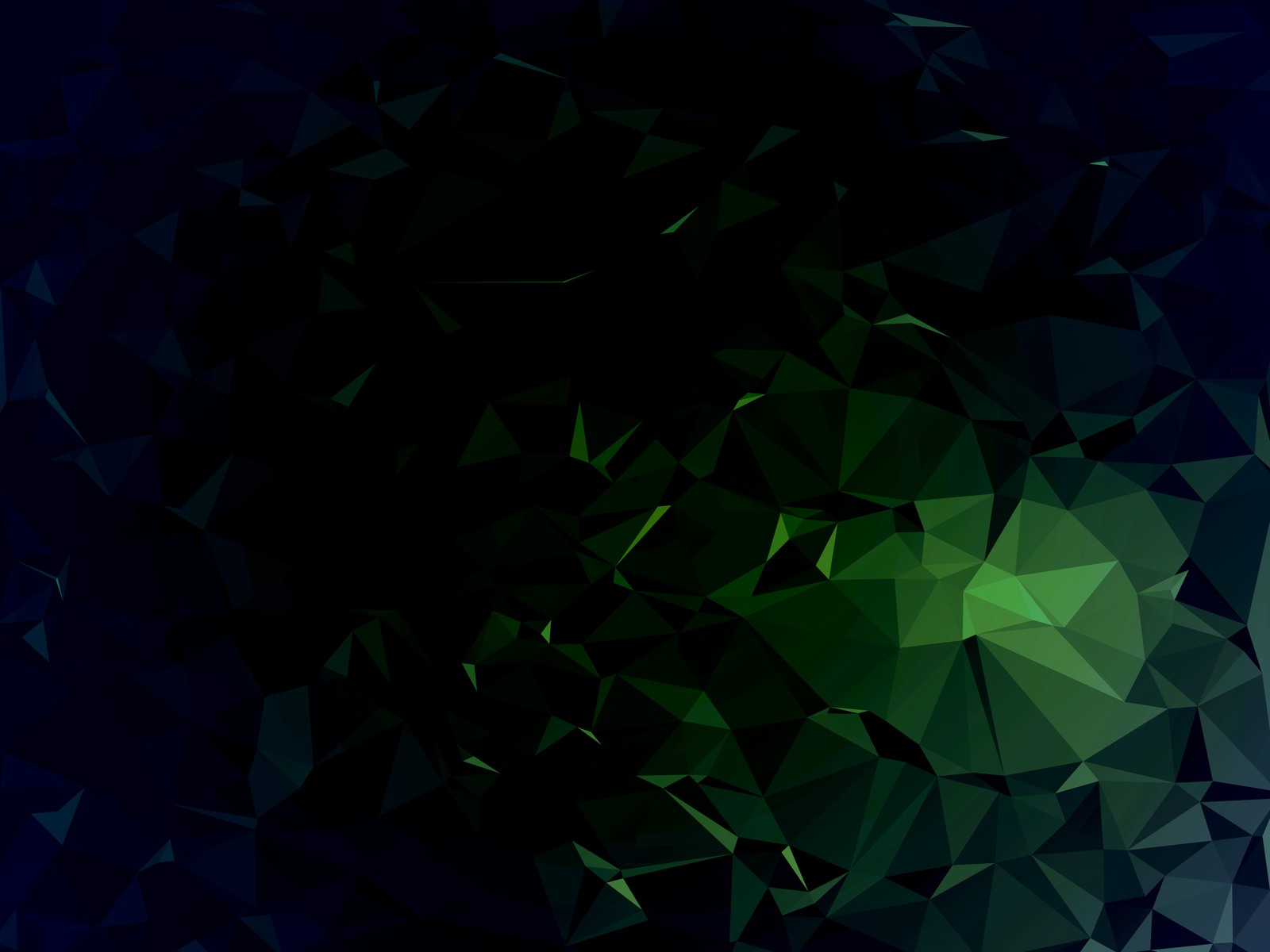 A close up of a green and black abstract background with triangles (graphics, green, black, light, leaf)