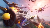 Combat aérien intense dans Fortnite Battle Royale