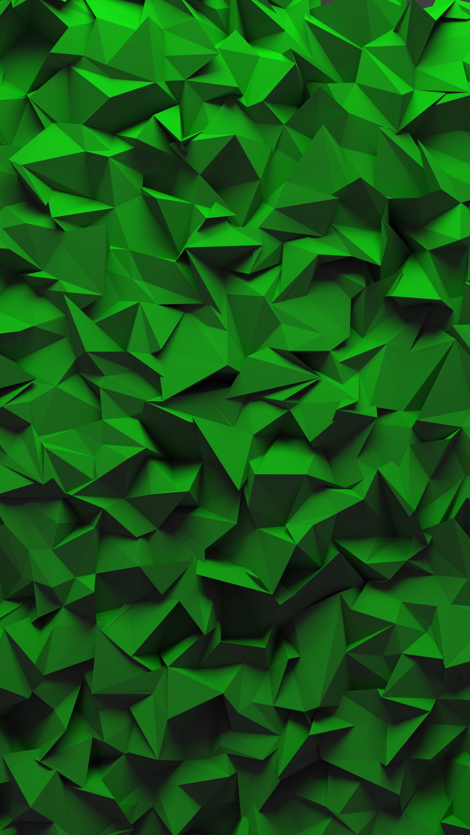 Um close de uma parede verde com muitos triângulos. (verde, padrão, simetria, papel artístico, geometria)