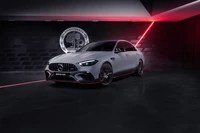 2022 Mercedes AMG C 63 S E Performance F1 Edition in a sleek, modern setting with dynamic lighting.