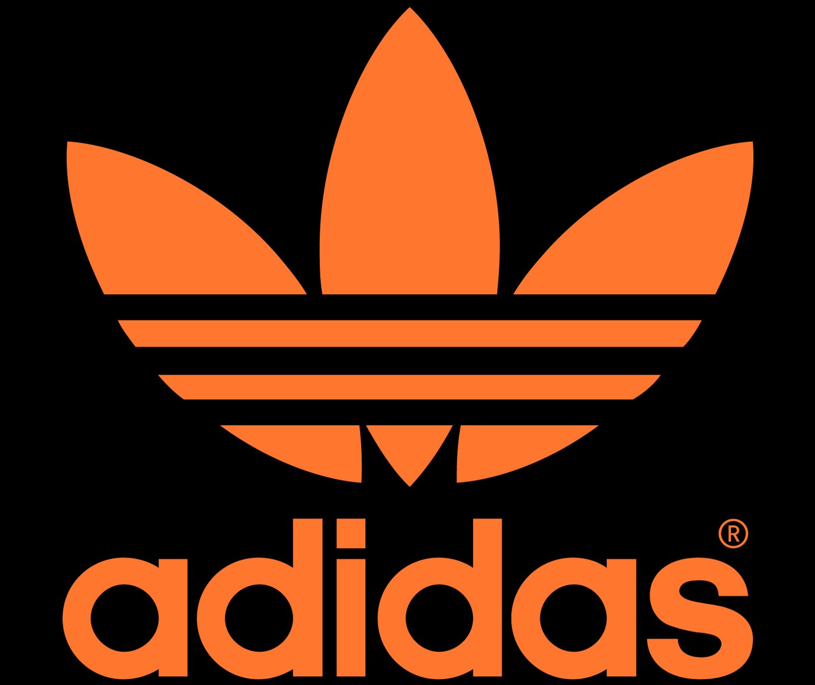 Logo d'adidas sur fond noir (android, désir, hd, logo, orange)