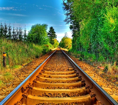 paysage, nature, nouveau, sympa, rail